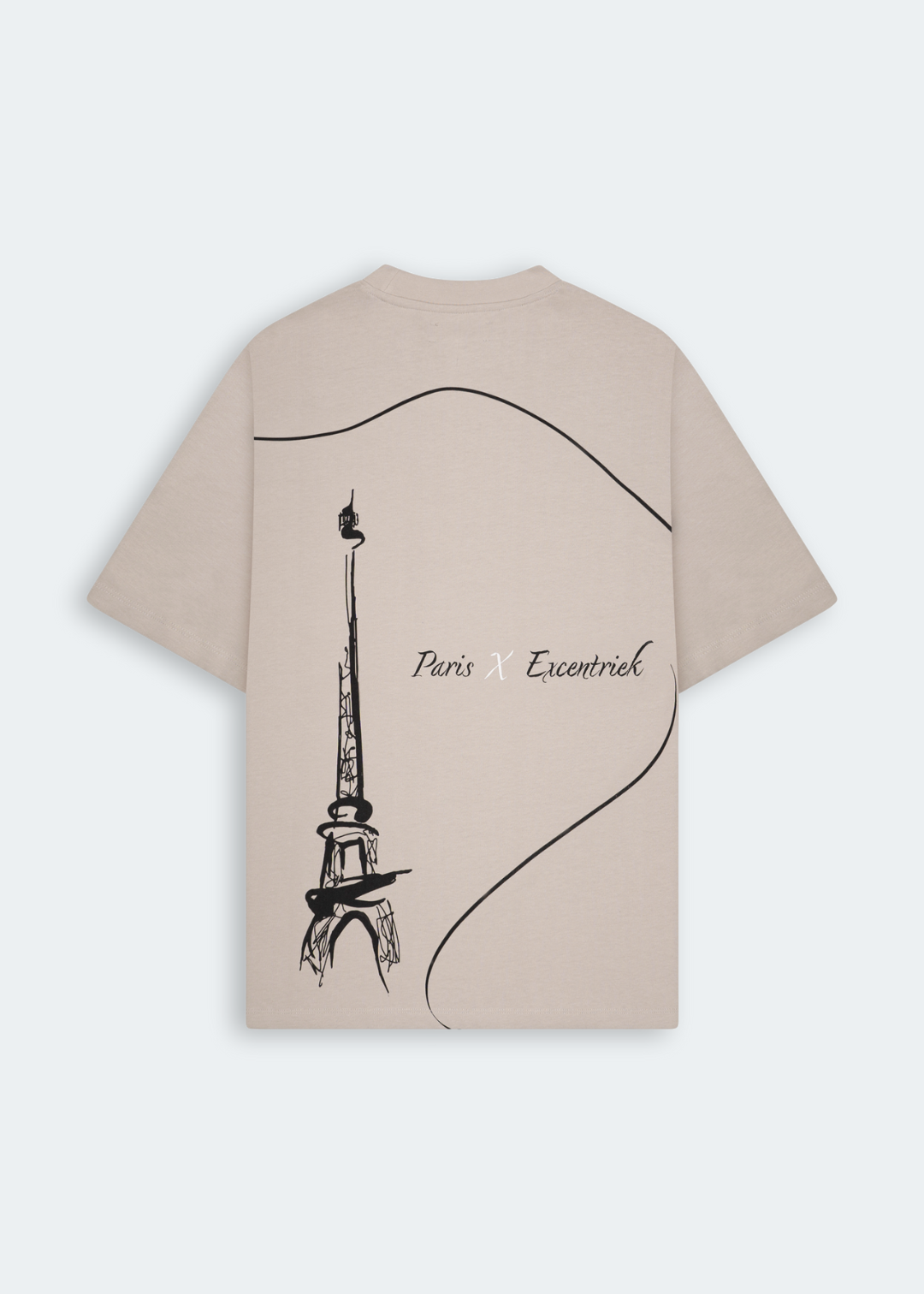 Paris X Excentriek Oversized T-Shirt Stone Grey