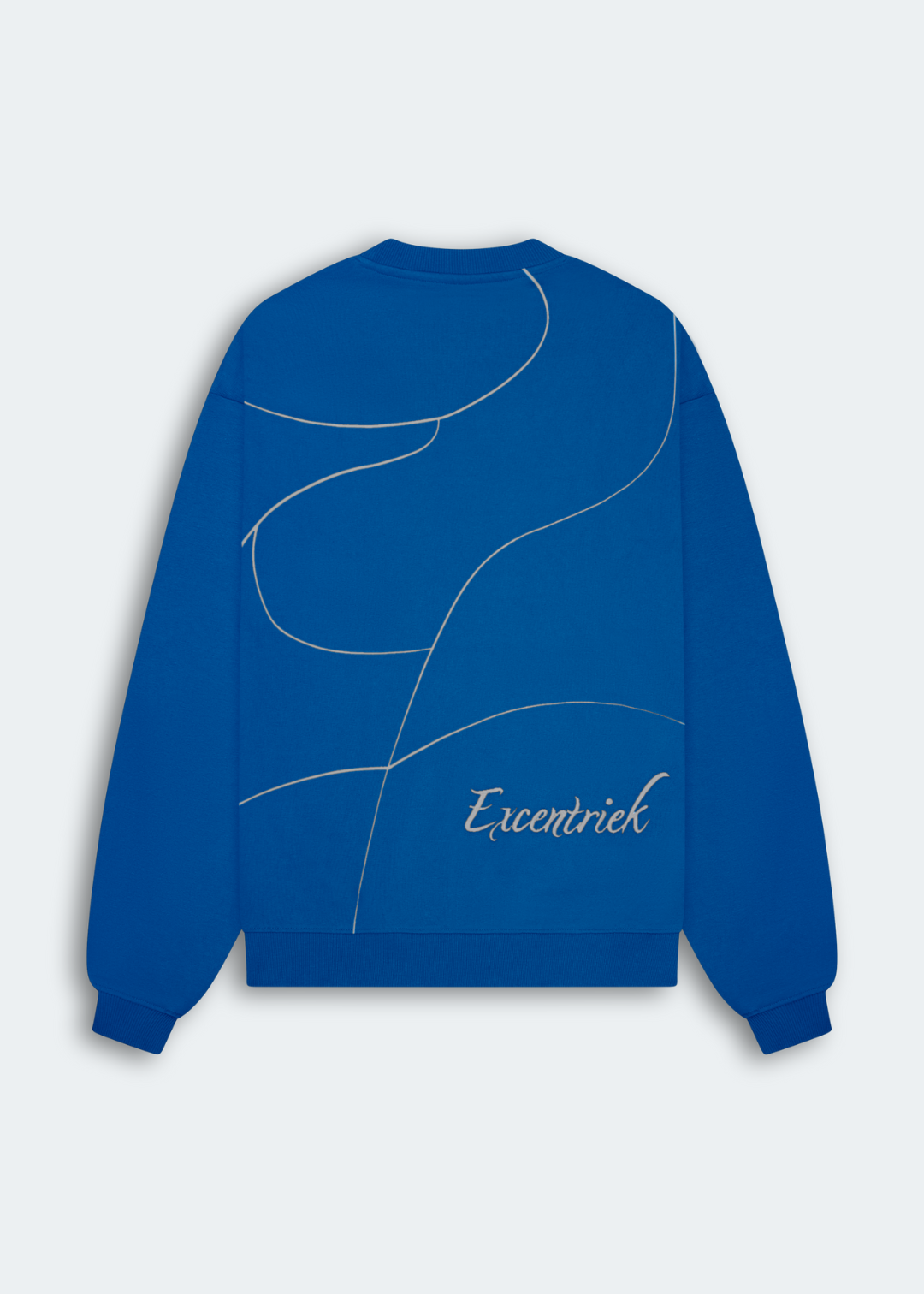 Excentriek Crossed Lines Heavy Sweater Cobalt Blue