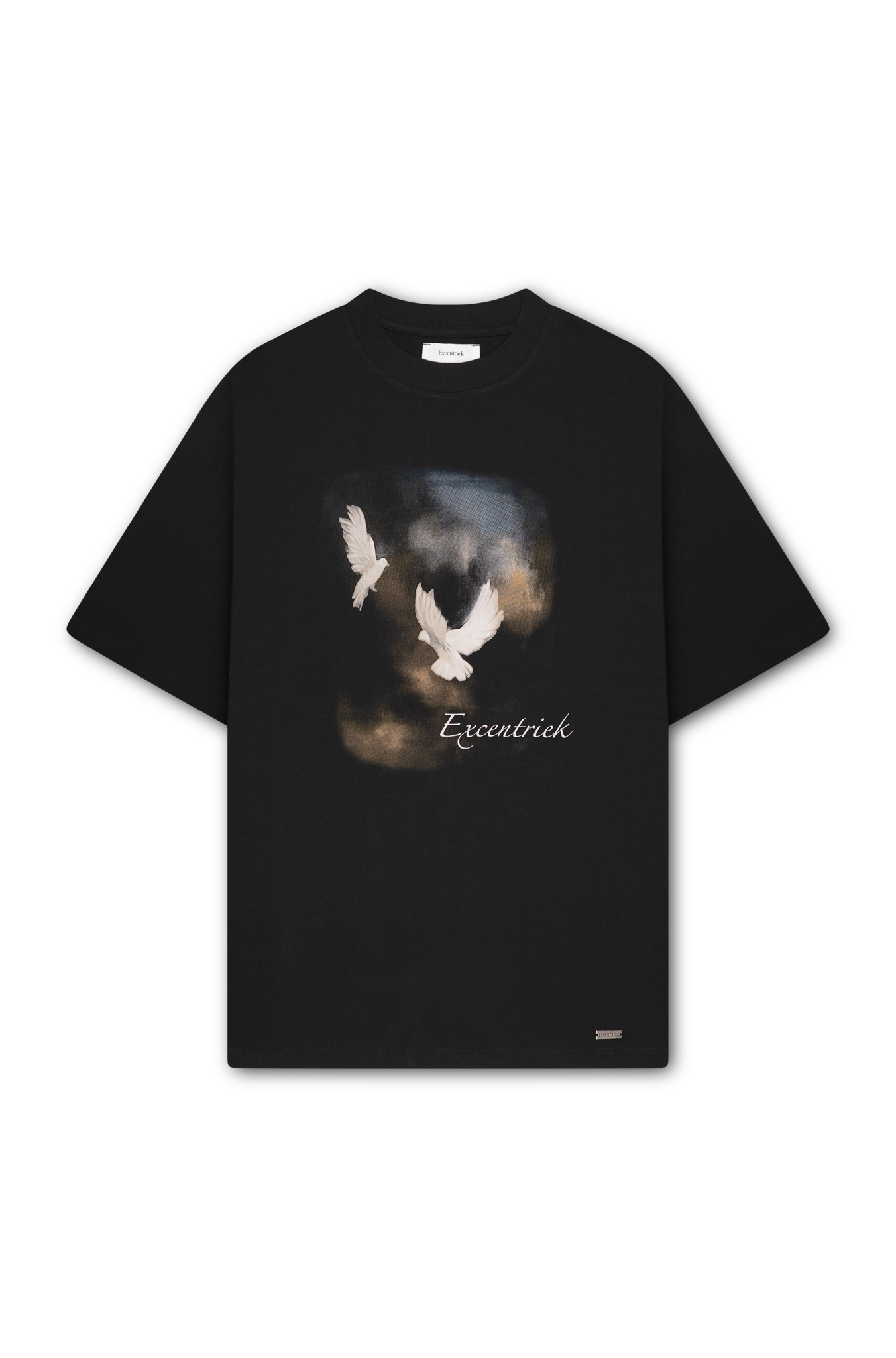 Excentriek Oversized Pigeons T-shirt Deep Black