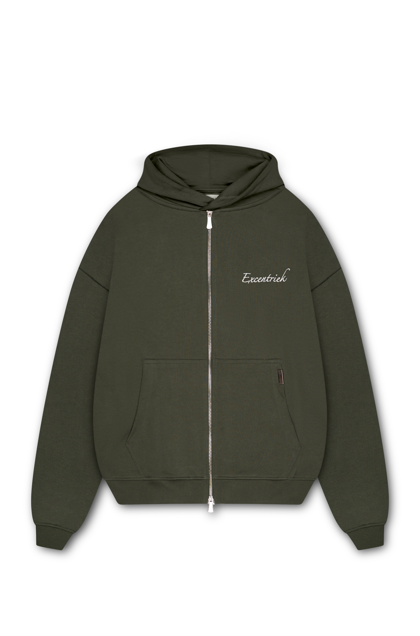 Excentriek Essential Double Zipped Hoodie Forest Green