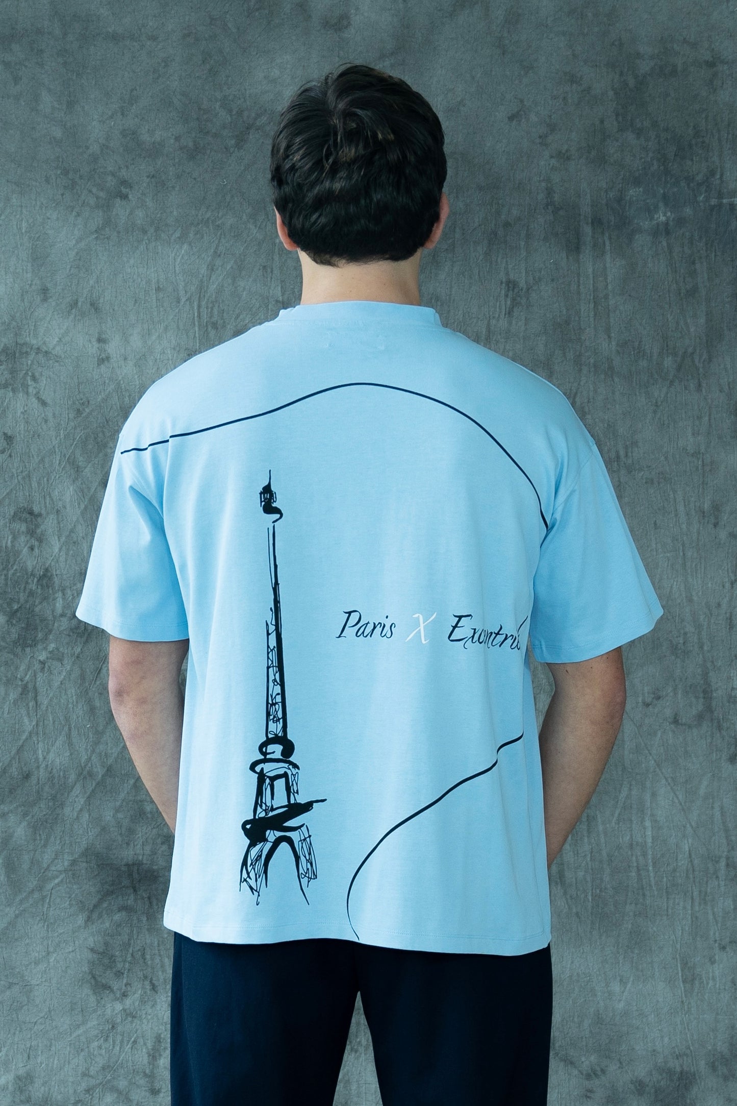 Paris X Excentriek Oversized T-Shirt Sky Blue