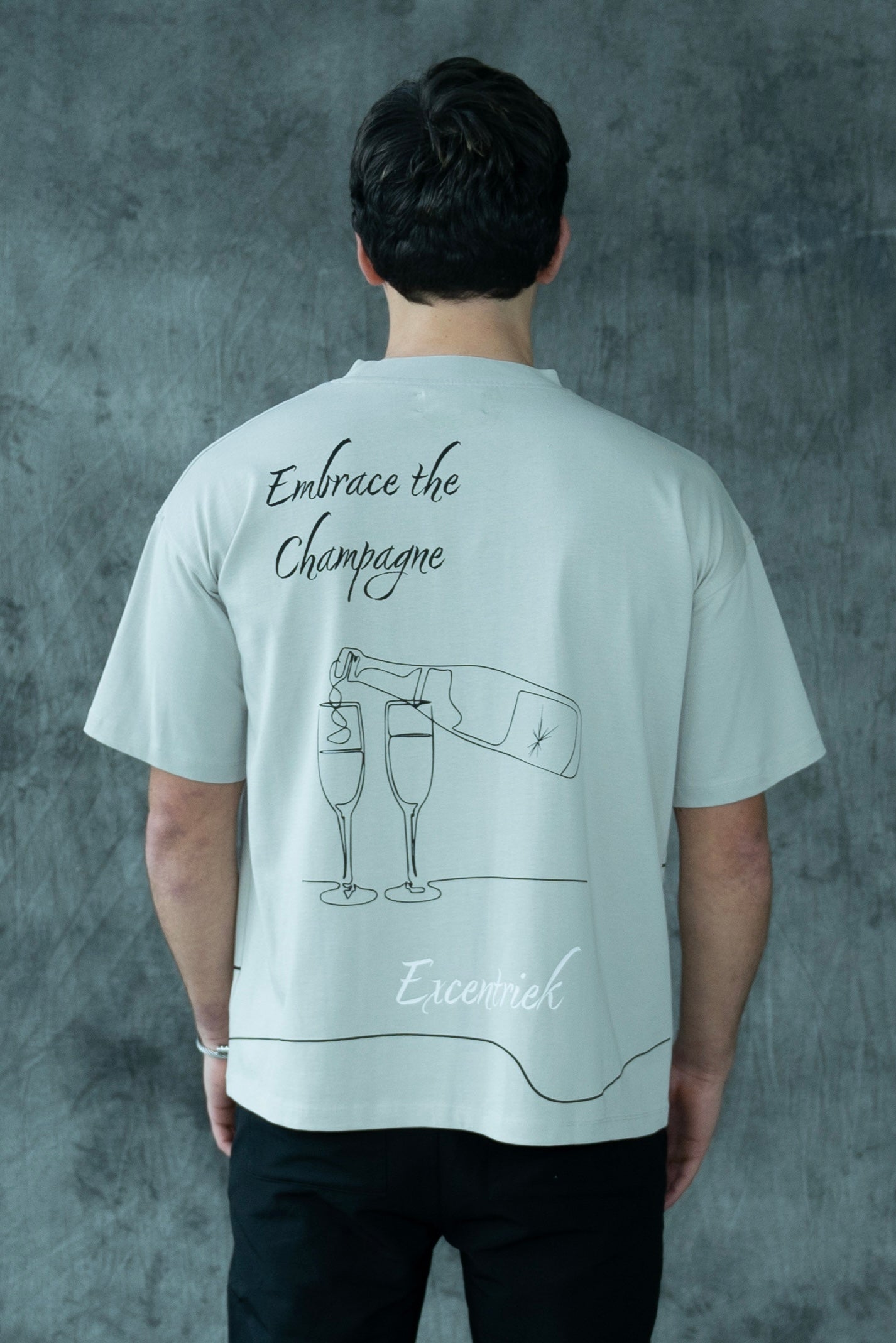 Champagne Oversized T-shirt Stone Grey