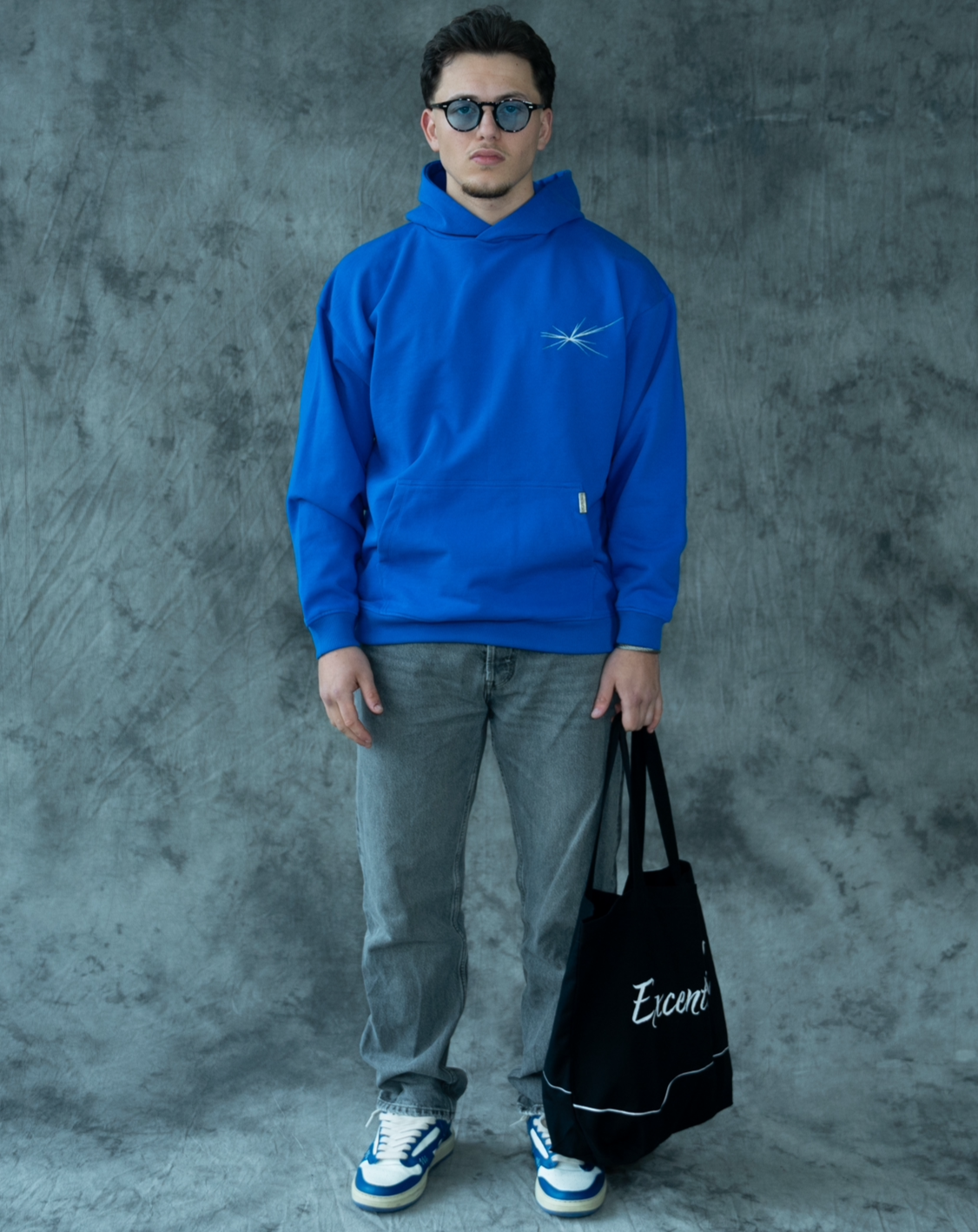 Paris X Excentriek Heavy Hoodie Cobalt Blue